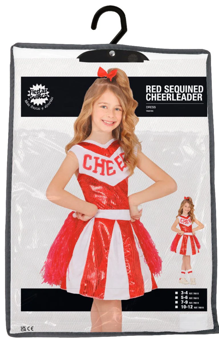 Cheerleader Jurk Rood Wit Meisje - Image 4