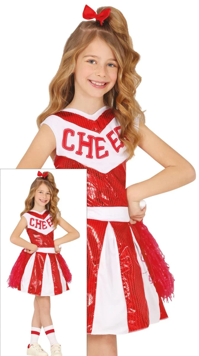 Cheerleader Jurk Rood Wit Meisje - Image 7