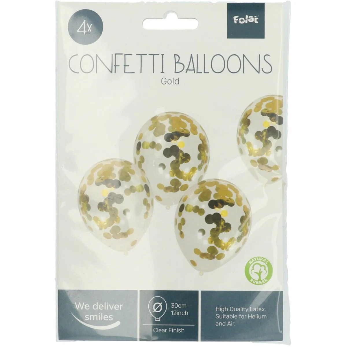 Confetti Ballonnen Goud 30cm 4st - Image 2