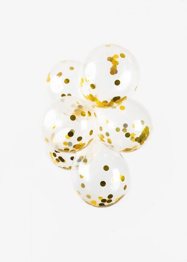 Confetti Ballonnen Goud 30cm 6st - Image 2