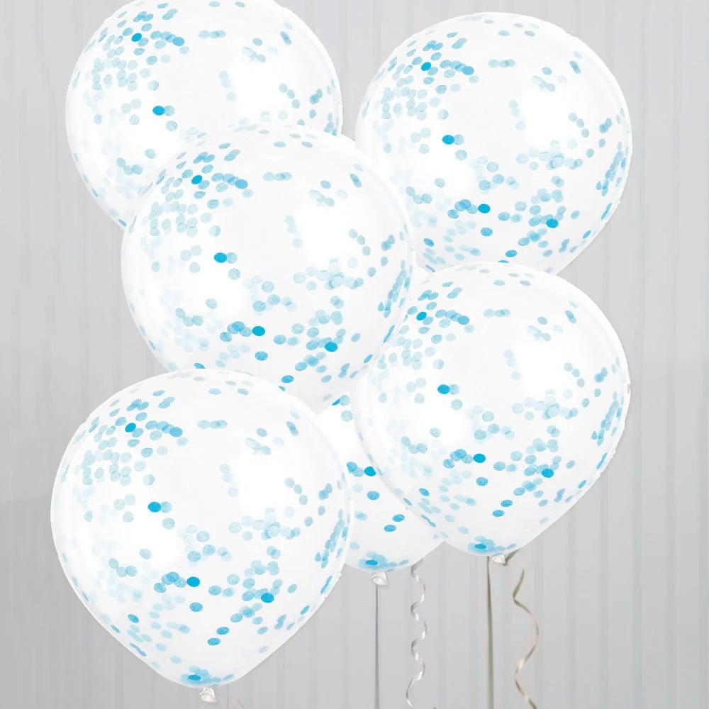 Confetti Ballonnen Lichtblauw 30cm 6st - Image 3