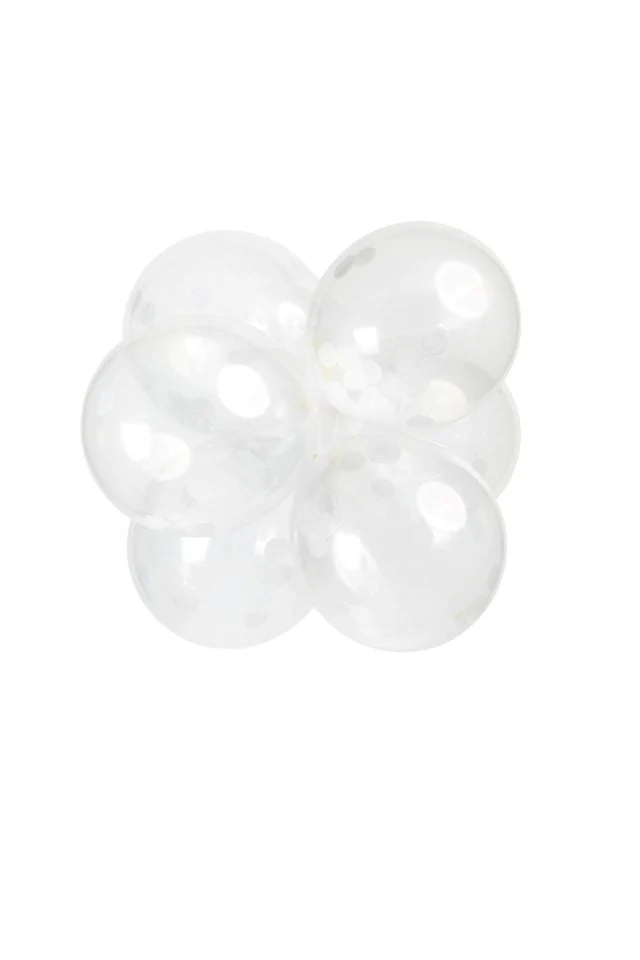 Confetti Ballonnen Wit 30cm 6st - Image 2