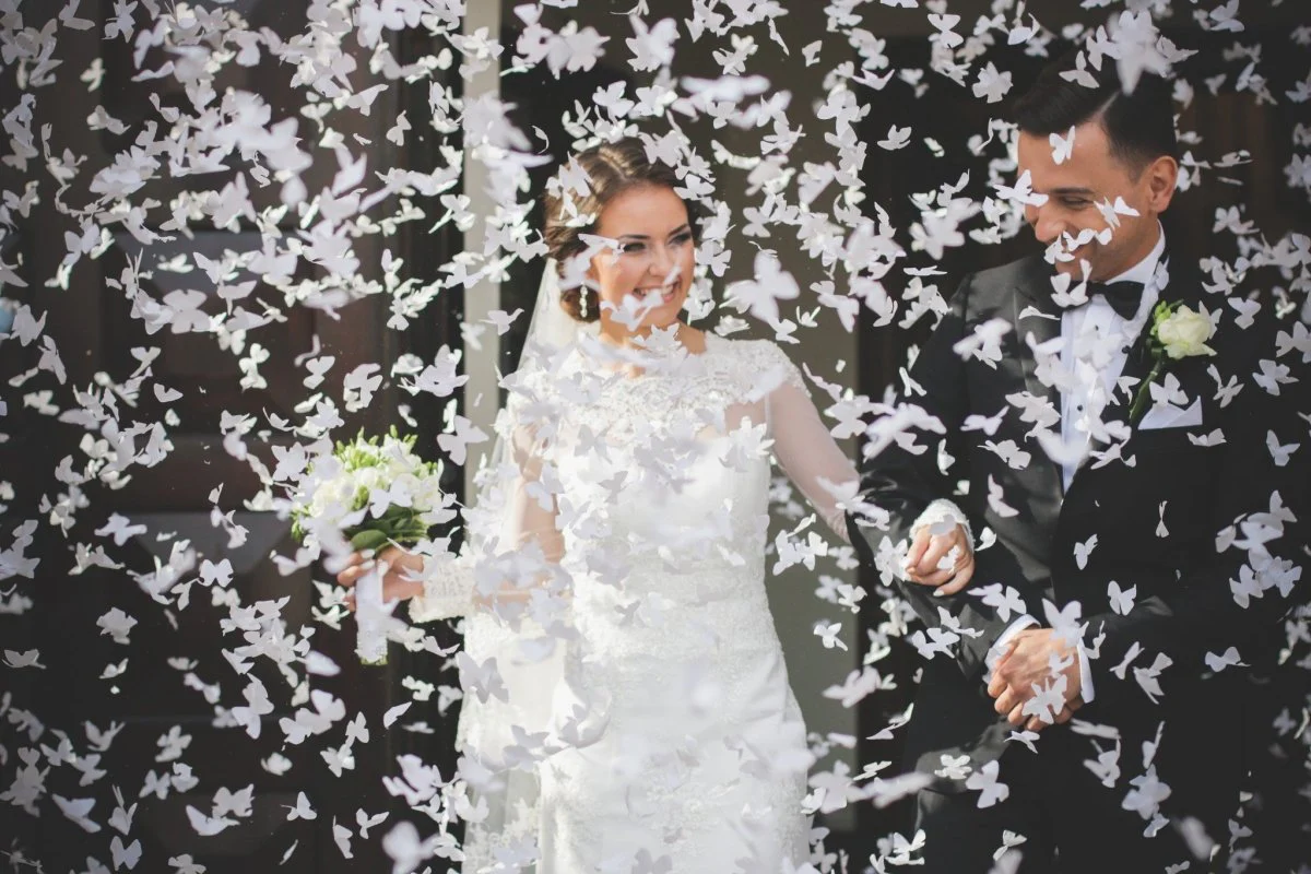 Confetti Kanon Vlinders Wit 60cm - Image 4