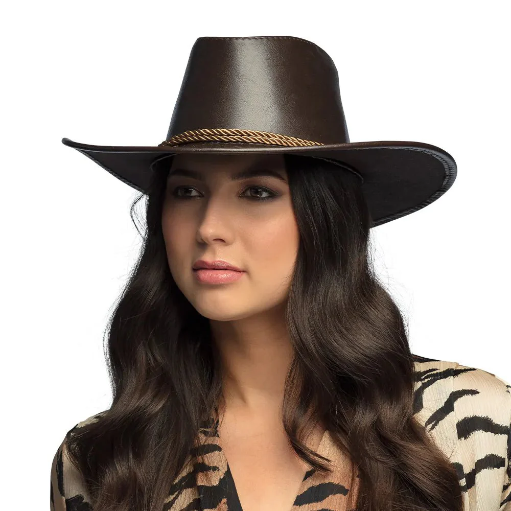 Cowboy Hoed Bruin Met Touw - Image 3