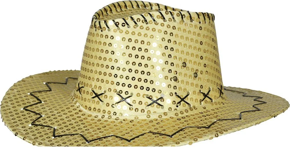 Cowboy Hoed Goud Pailletten - Image 4