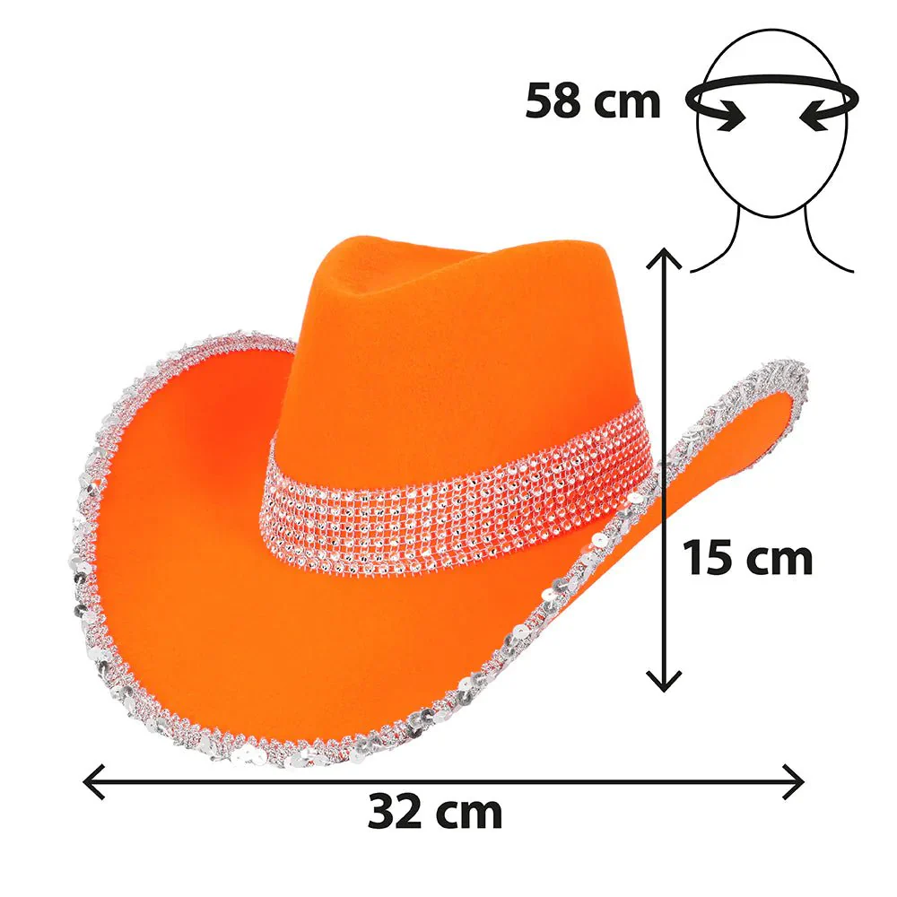 Cowboy Hoed Oranje Uv Blacklight - Image 6