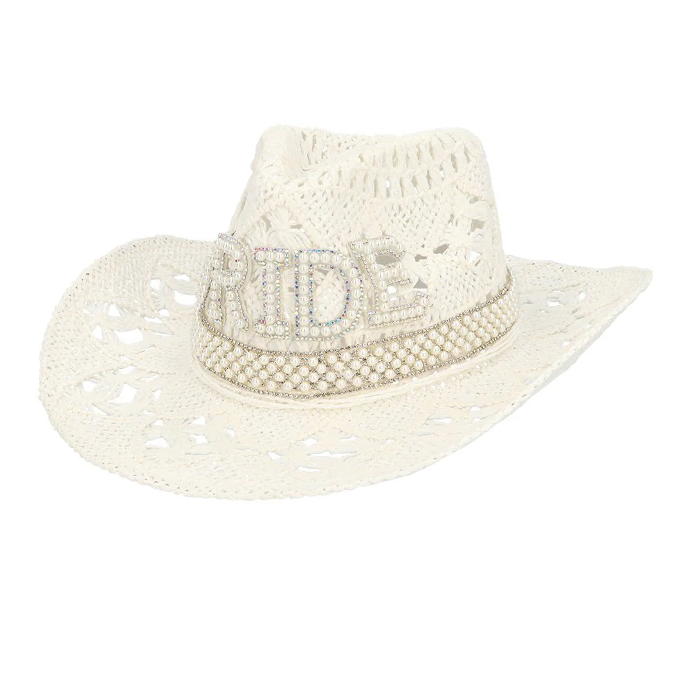 Cowboy Hoed Wit Bride Glitters - Image 2