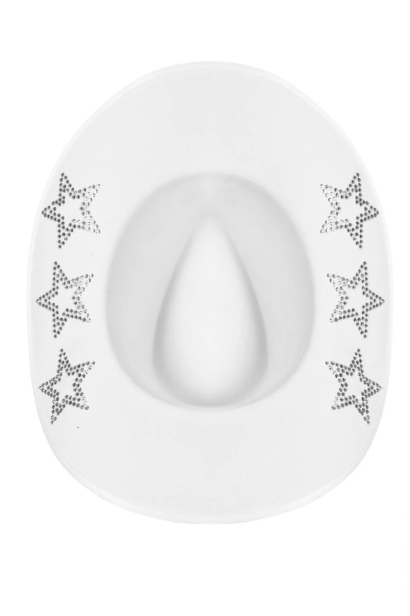 Cowboy Hoed Wit Zilver Sterren - Image 2