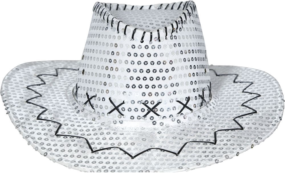 Cowboy Hoed Zilver Pailletten - Image 3