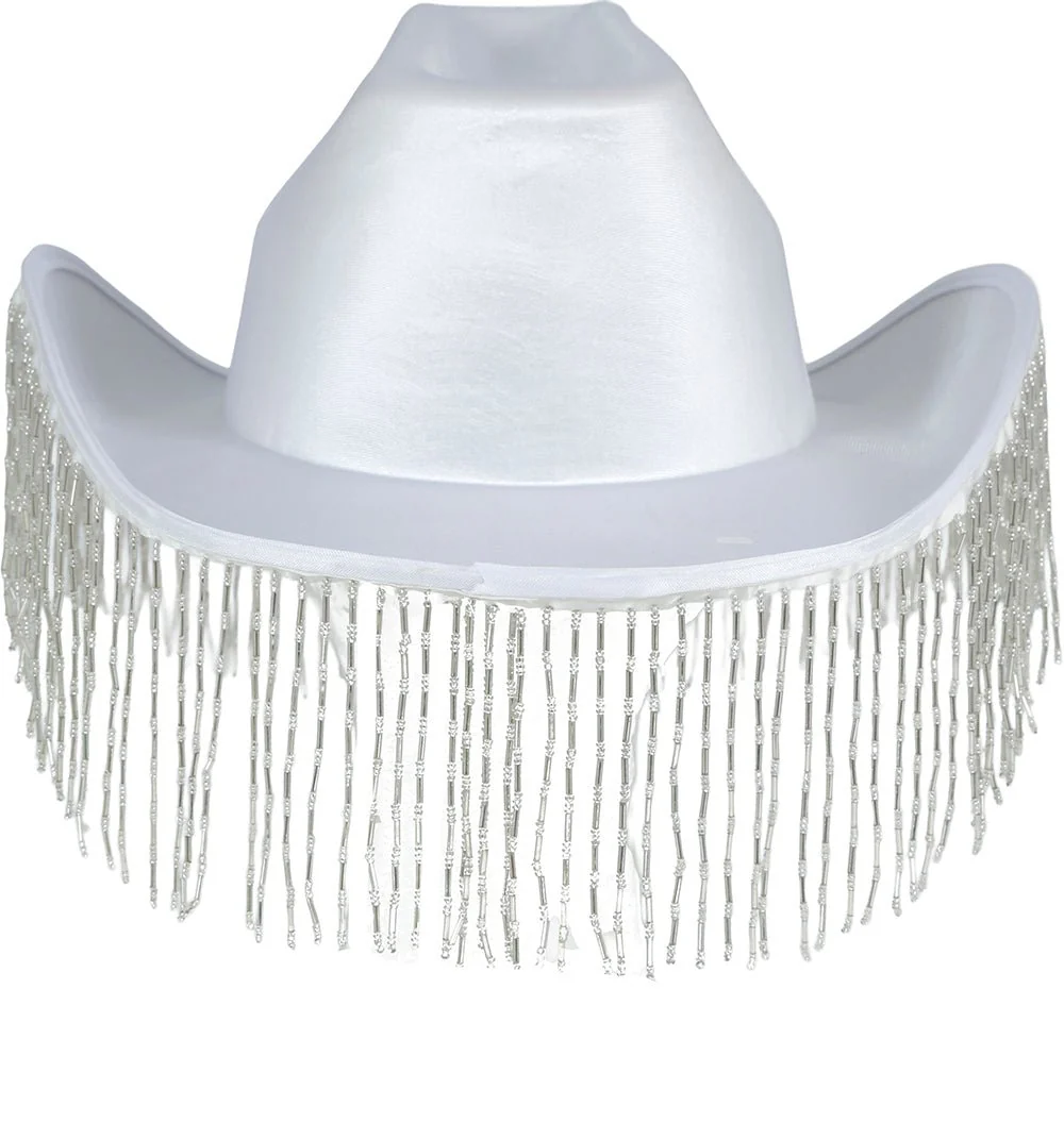 Cowgirl Hoed Wit Met Franjes - Image 6
