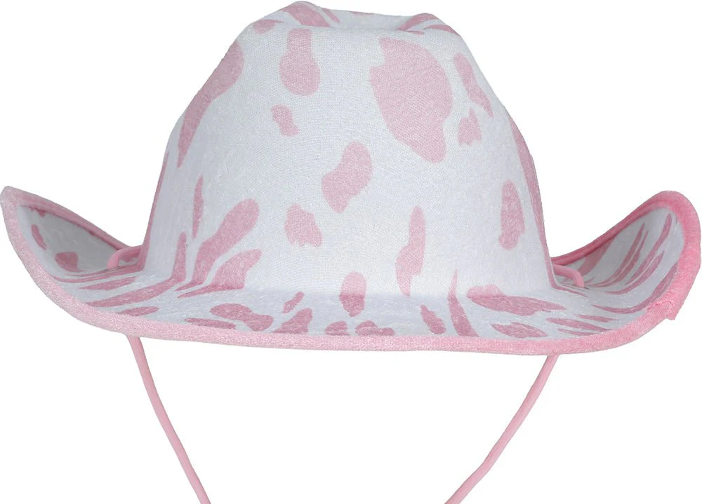 Cowgirl Hoed Wit Roze Koeien Print - Image 6