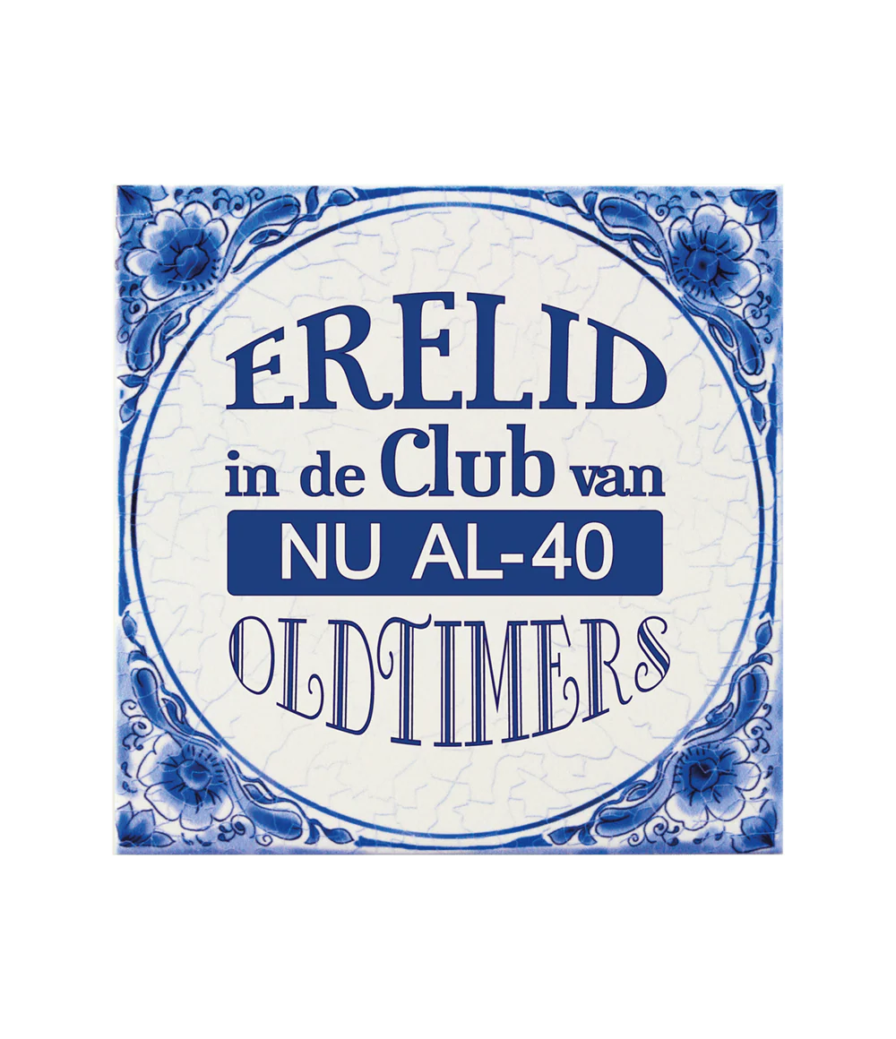 Delfts Blauw Tegel 40 Jaar 14,5cm