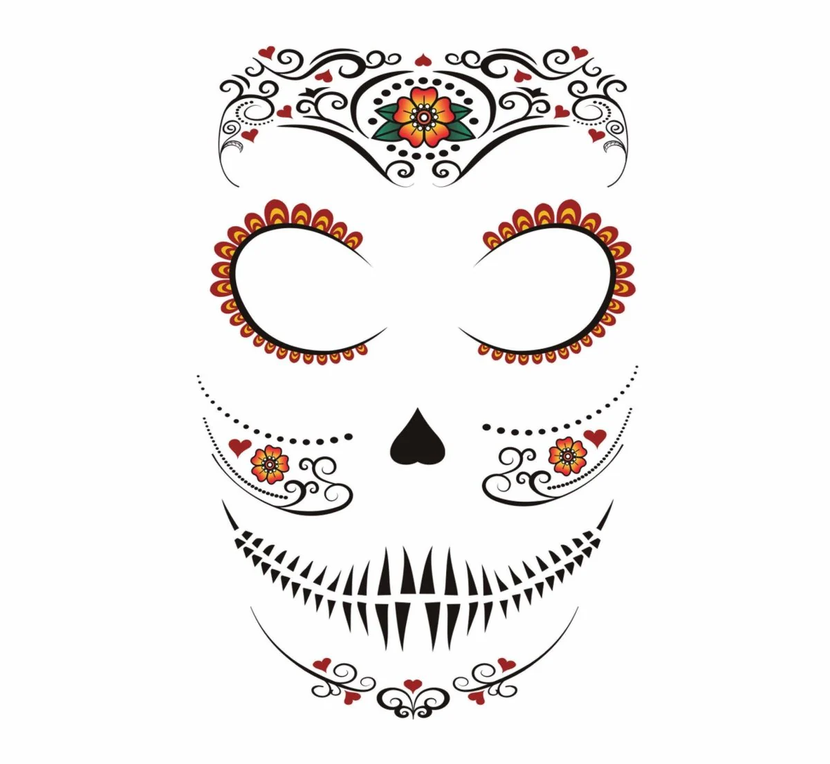 Dia De Los Muertos Gezicht Stickers 30x14 cm - Image 2