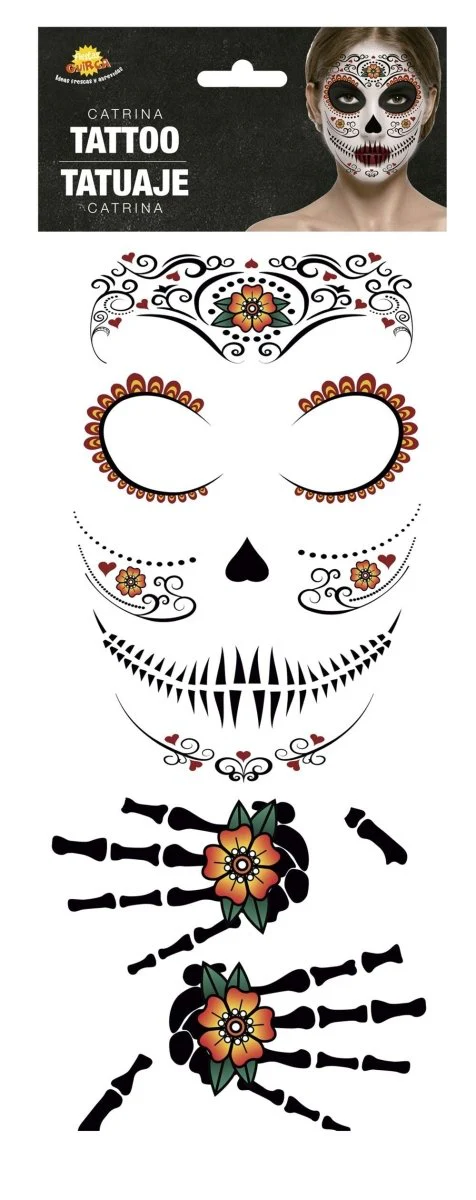 Dia De Los Muertos Gezicht Stickers 30x14 cm - Image 4