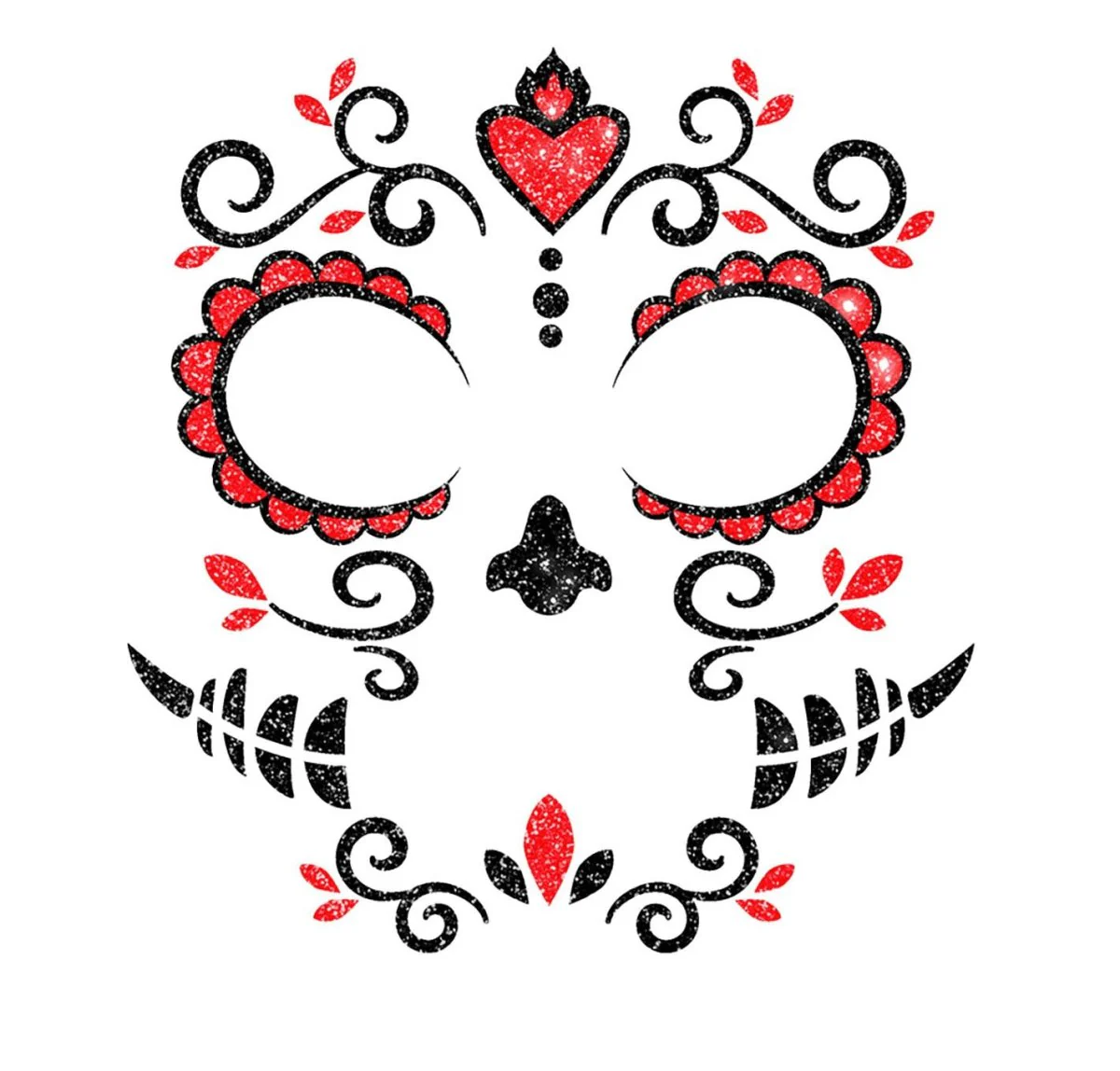 Dia De Los Muertos Gezicht Stickers Glitter 20cm - Image 4