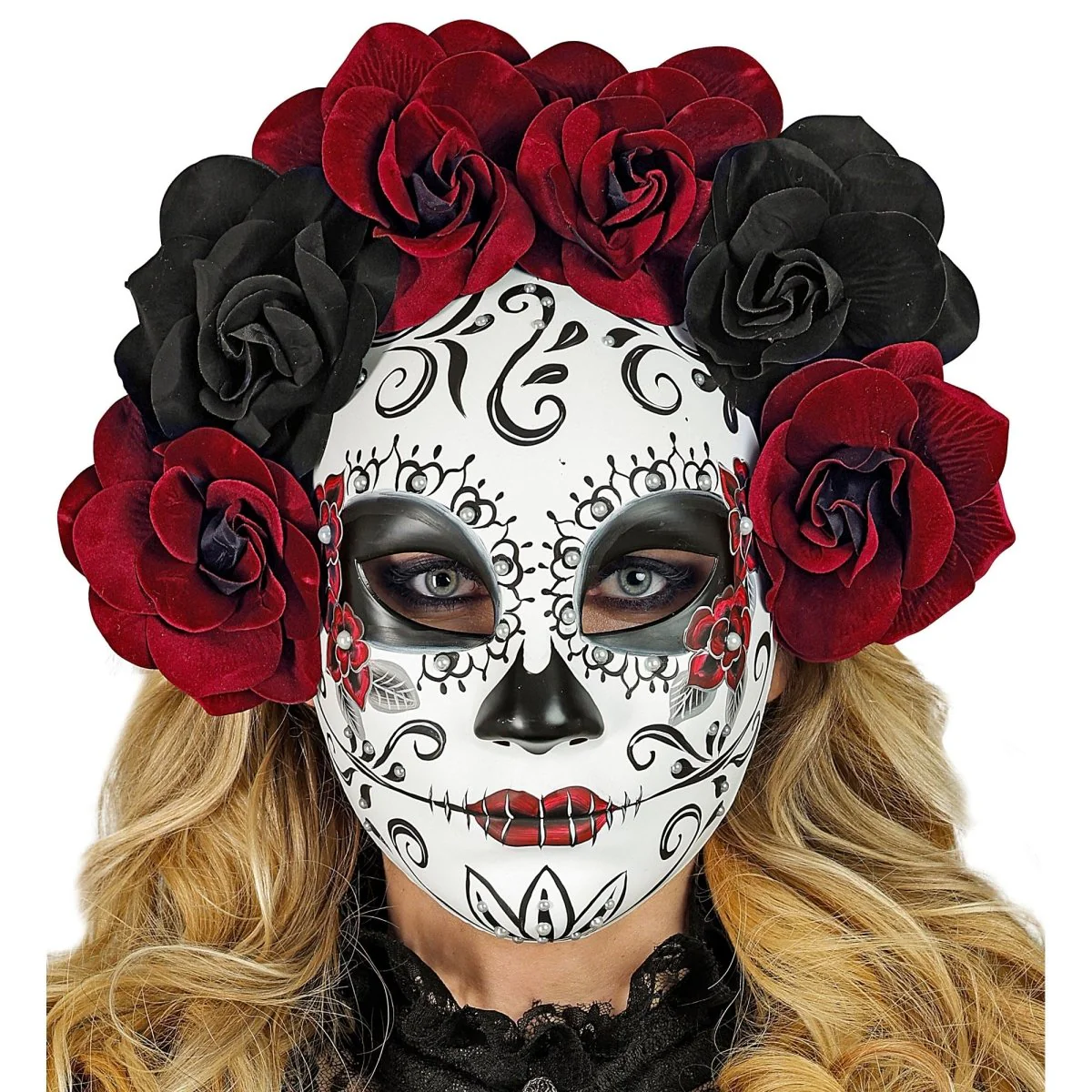 Dia De Los Muertos Masker Met Rozen - Image 3