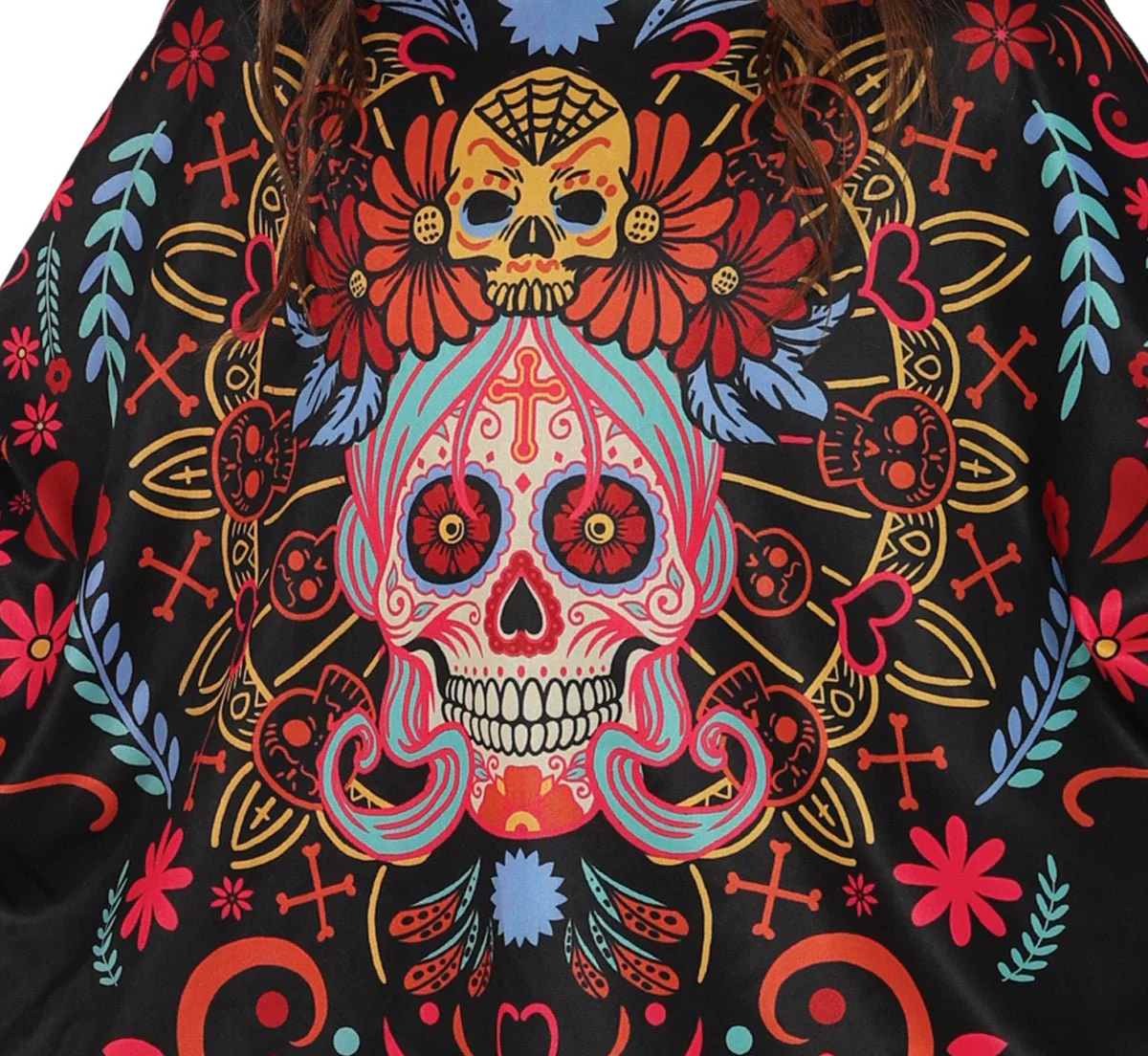 Dia De Los Muertos Poncho Meisje - Image 3