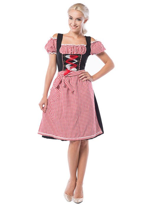 Dirndl Jurk Oktoberfest Lang Rood