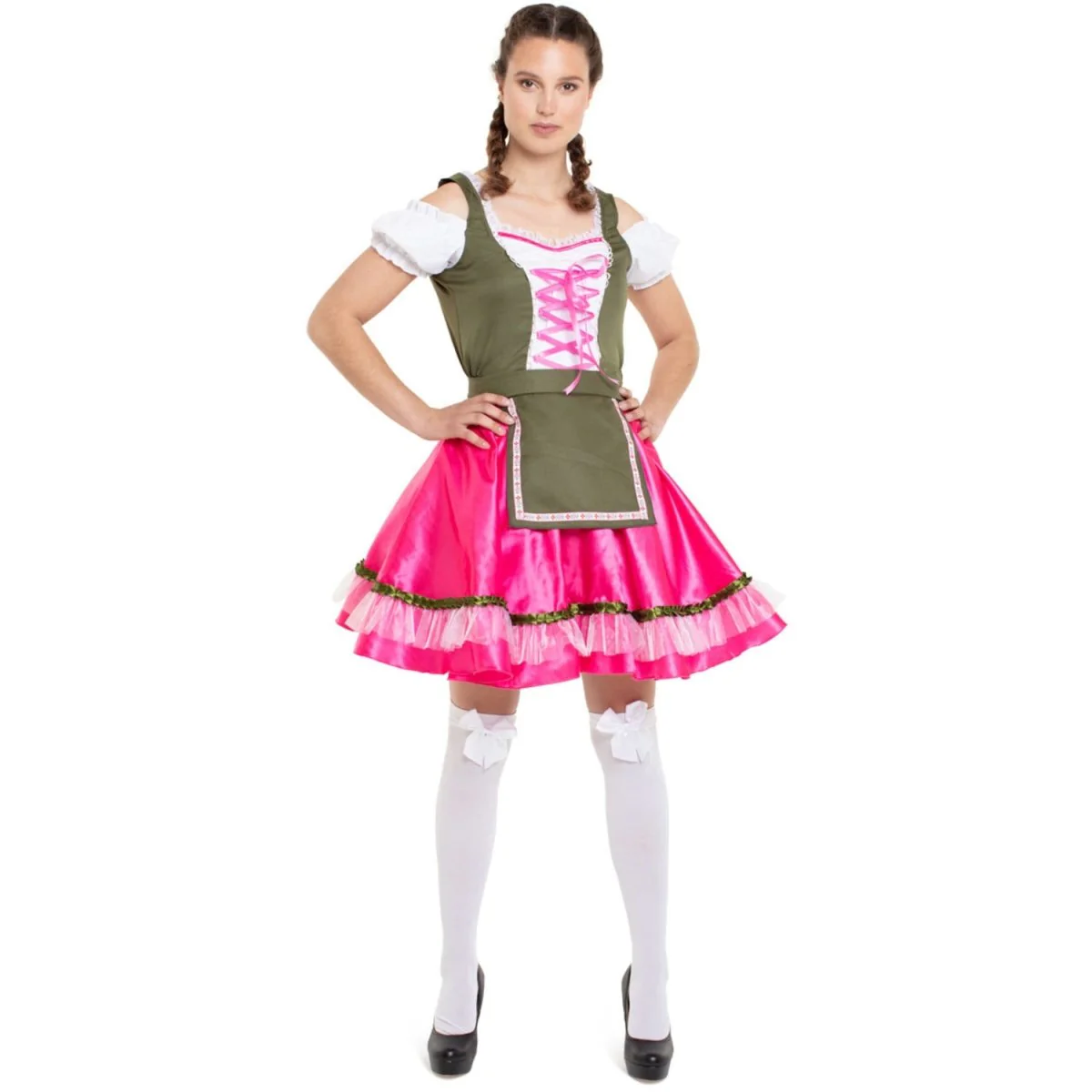 Dirndl Jurk Oktoberfest Roze Groen