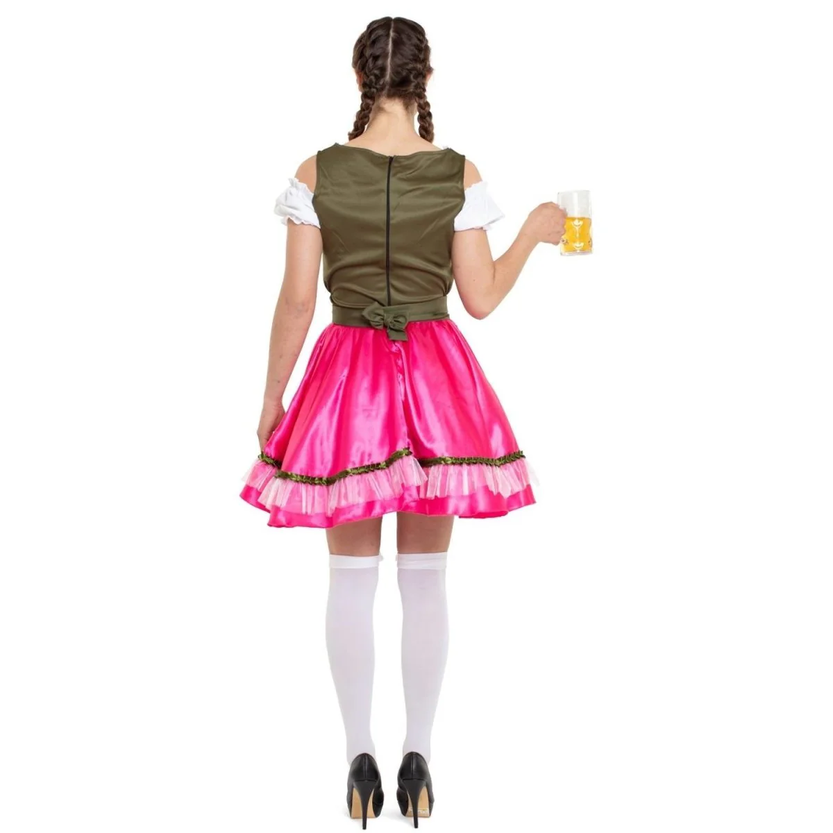 Dirndl Jurk Oktoberfest Roze Groen - Image 4