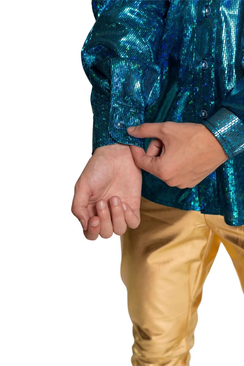Disco 70S Blouse Blauw Glans - Image 3