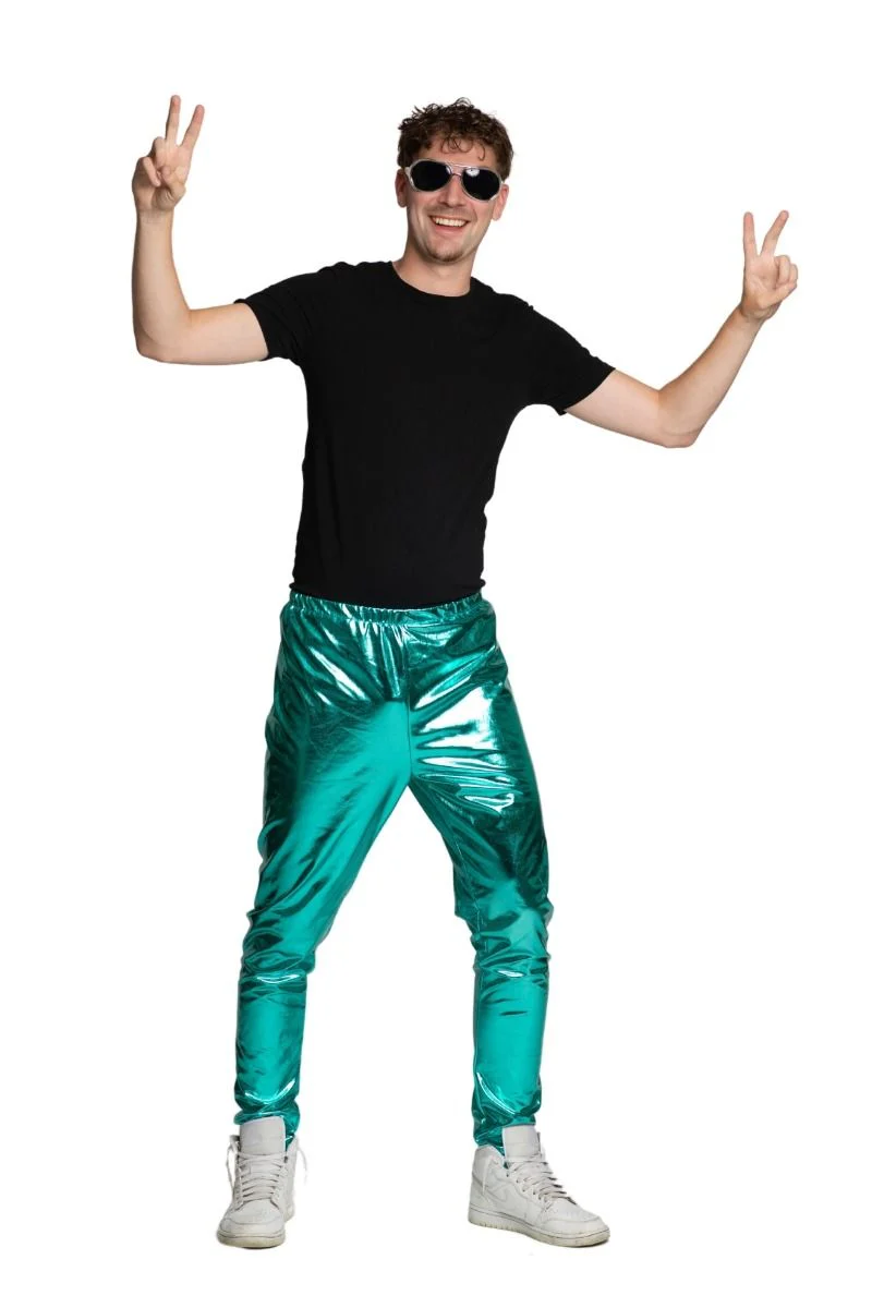 Disco 70S Broek Turquoise Metallic - Image 5