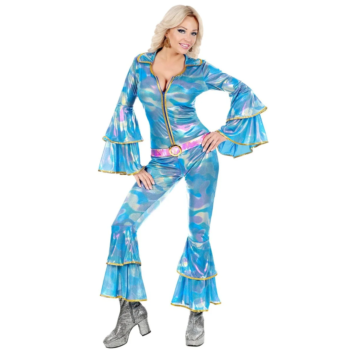 Disco 70S Jumpsuit Blauw Dames - Image 2