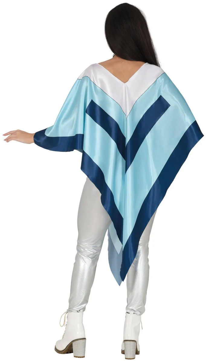 Disco 70S Poncho Blauw Dames - Image 2