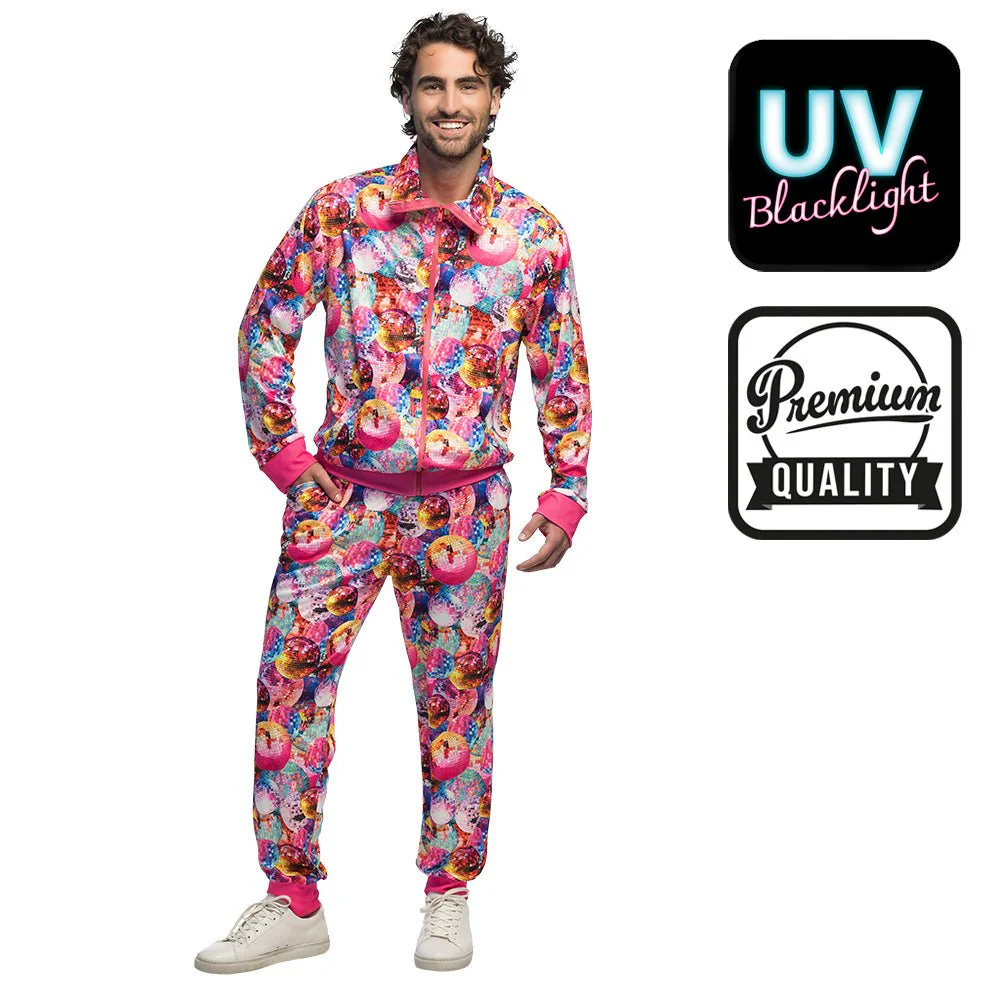 Disco 70S Trainingspak Fout Gekleurd Heren Uv