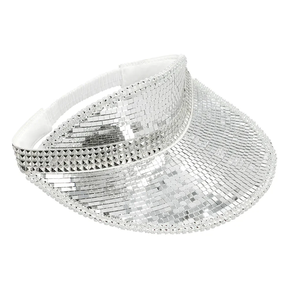 Disco 70S Zonneklep Zilver Pailletten - Image 3