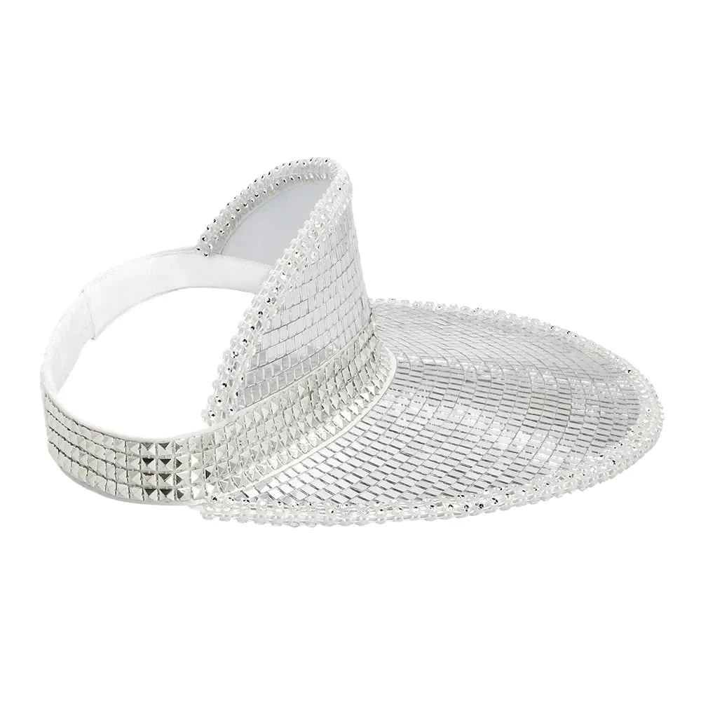 Disco 70S Zonneklep Zilver Pailletten - Image 4