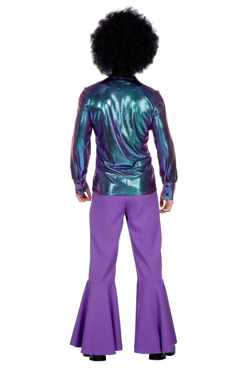 Disco Blouse Metallic Paars Blauw - Image 3