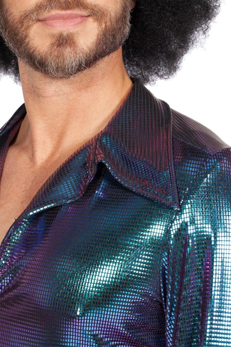 Disco Blouse Metallic Paars Blauw - Image 6