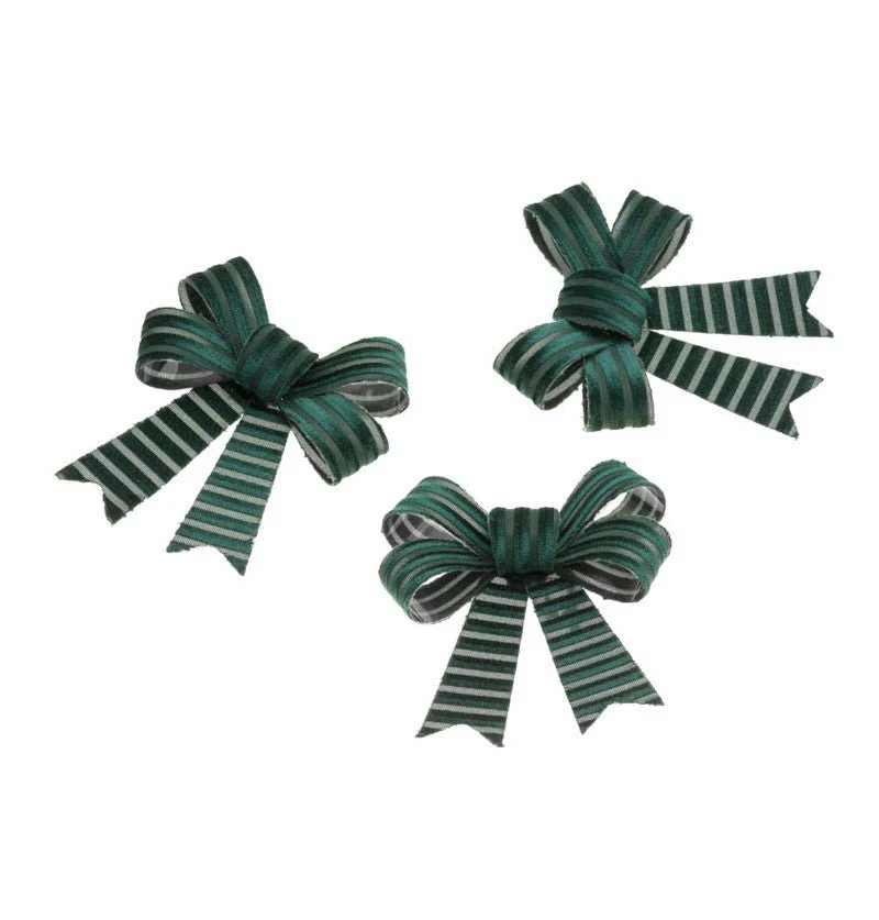 Donkergroene Strik Gestreept 12,7cm 3st