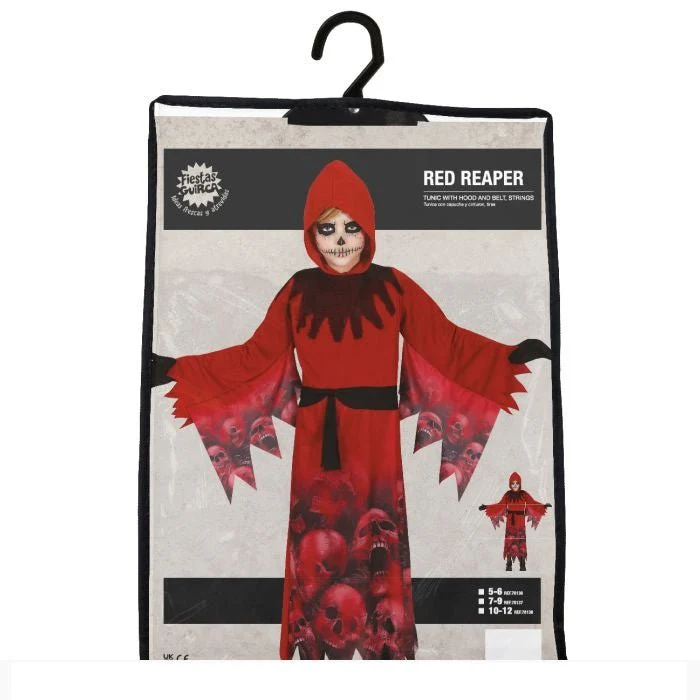 Doodshoofd Halloween Kostuum Kind Rood - Image 3