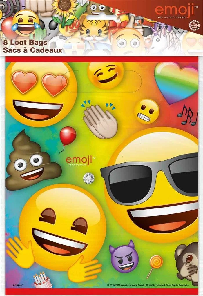 Emoji Uitdeelzakjes 23cm 8st