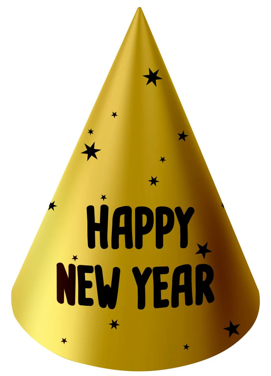Feesthoedjes Happy New Year 10cm 6st - Image 2