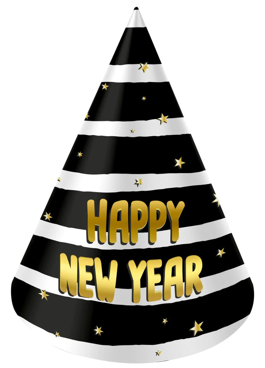 Feesthoedjes Happy New Year 10cm 6st - Image 3