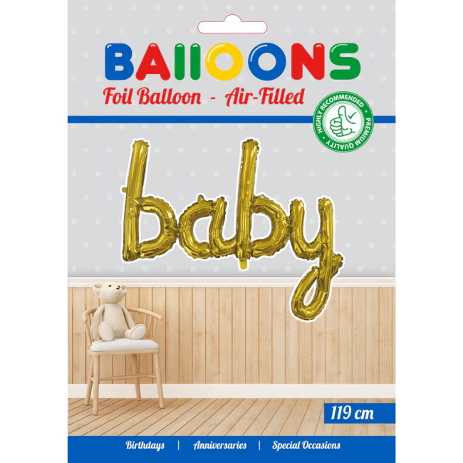 Folie Ballon Baby Goud 42cm leeg - Image 2