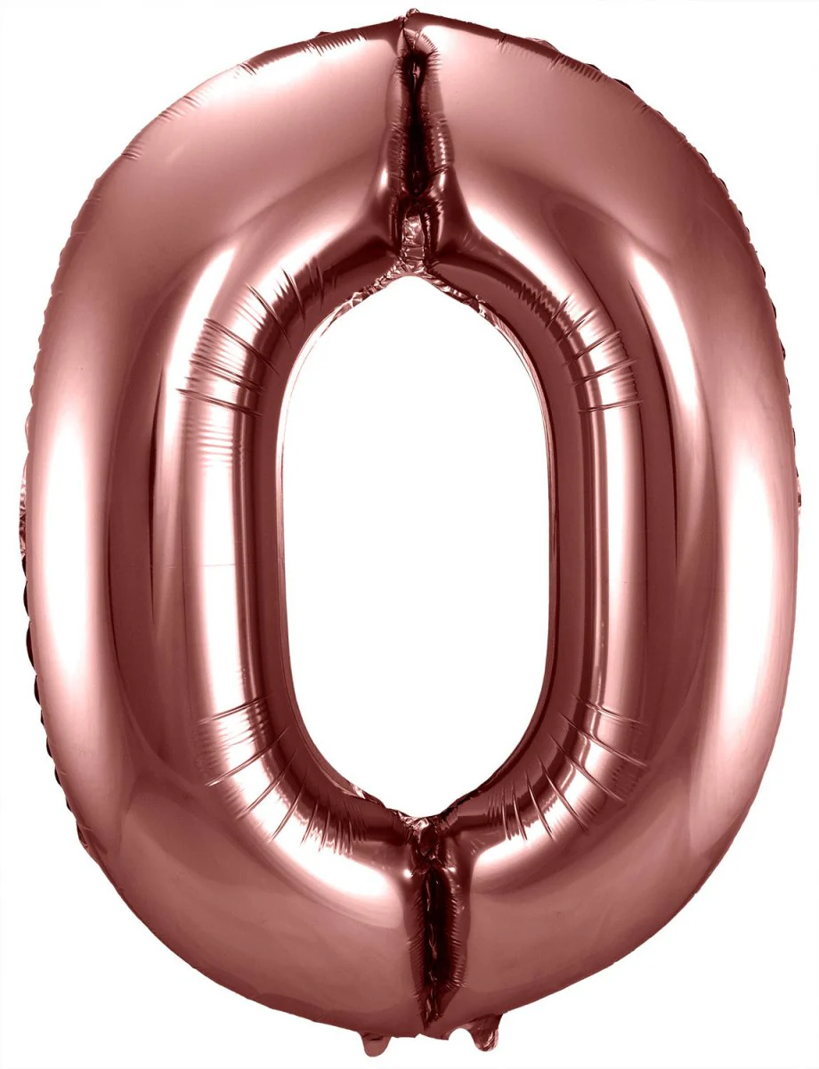 Folie Ballon Cijfer 0 Brons XL 86cm leeg