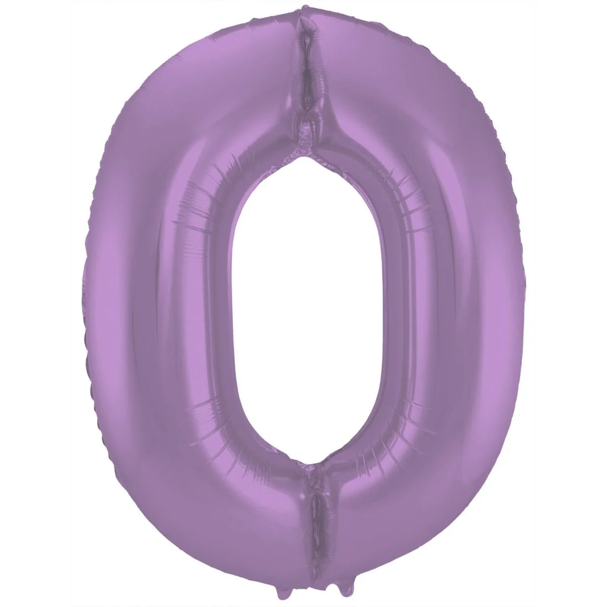 Folie Ballon Cijfer 0 Mat Paars XL 86cm leeg