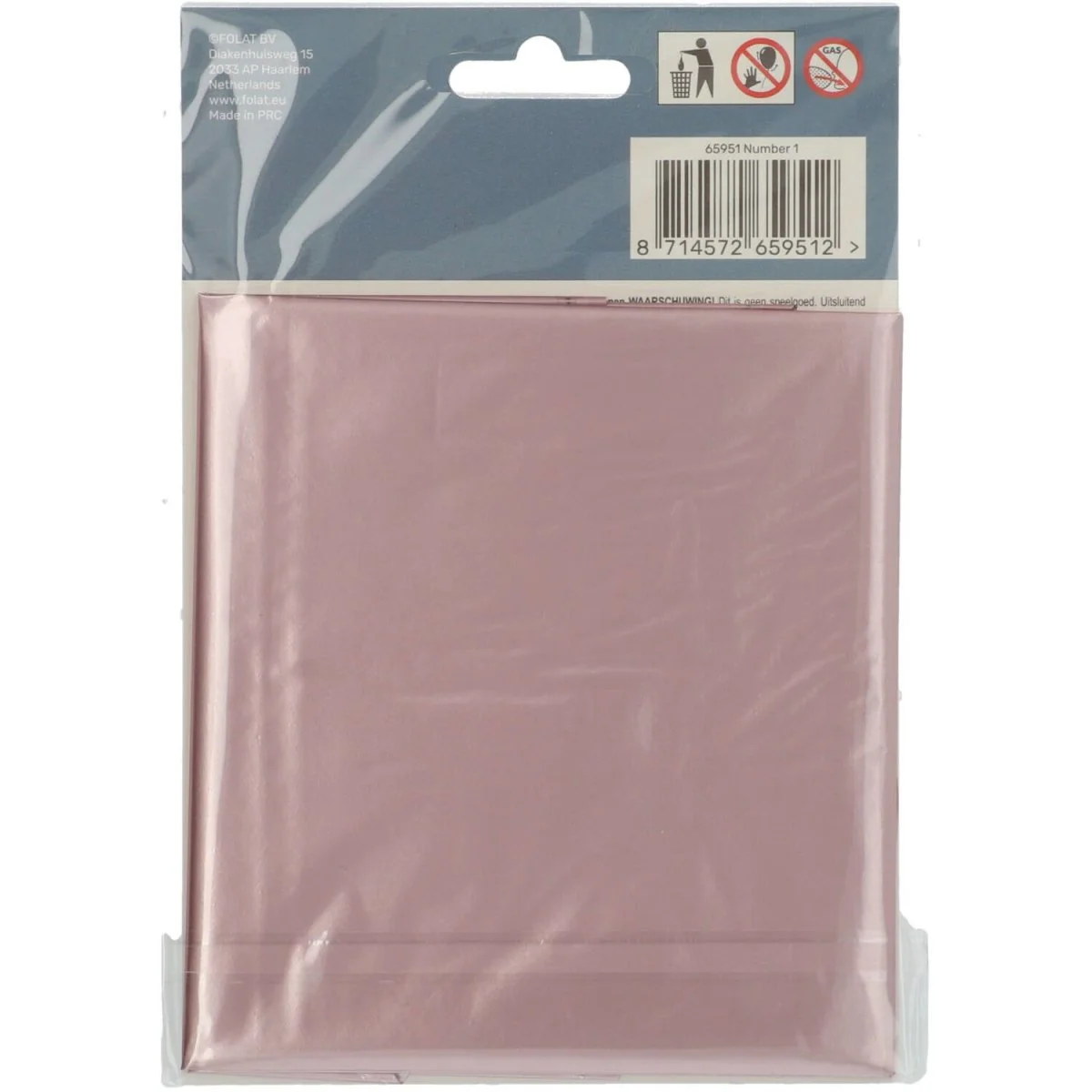 Folie Ballon Cijfer 1 Pastel Roze XL 86cm leeg - Image 3