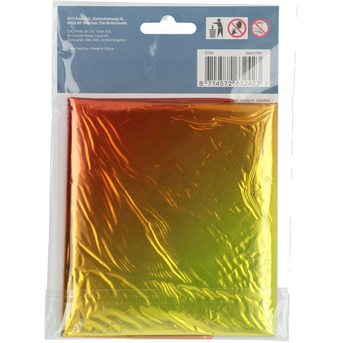 Folie Ballon Cijfer 2 Regenboog XL 81cm leeg - Image 5