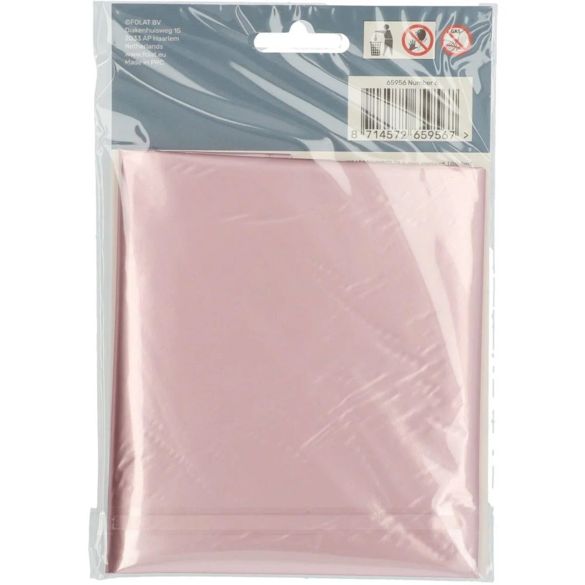 Folie Ballon Cijfer 6 Pastel Roze XL 86cm leeg - Image 3