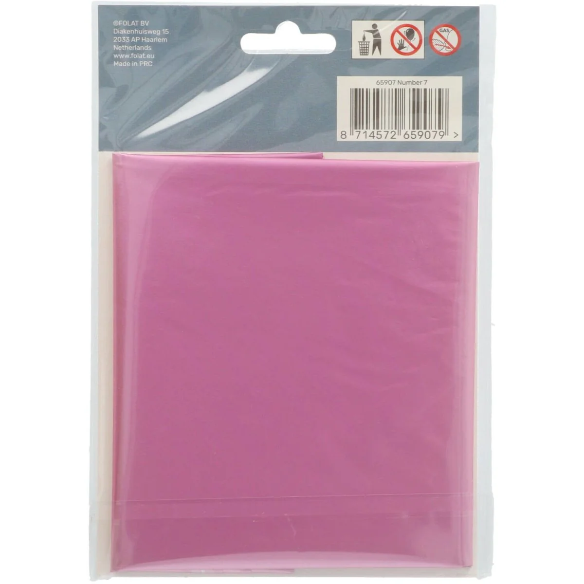 Folie Ballon Cijfer 7 Mat Roze XL 86cm leeg - Image 4