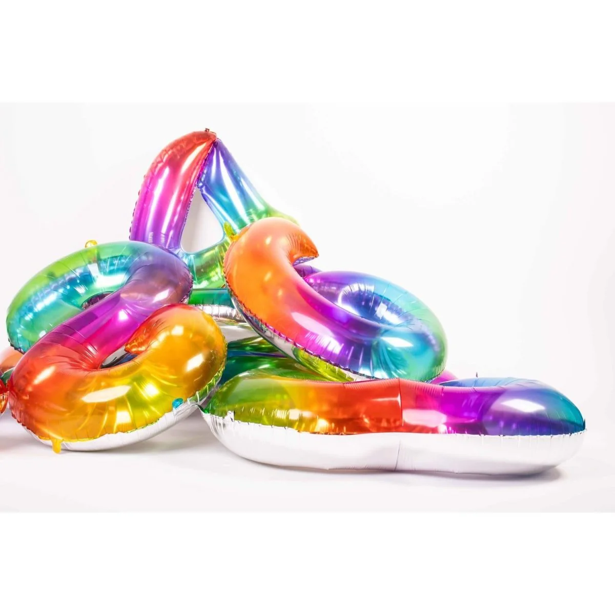 Folie Ballon Cijfer 7 Regenboog XL 81cm leeg - Image 3