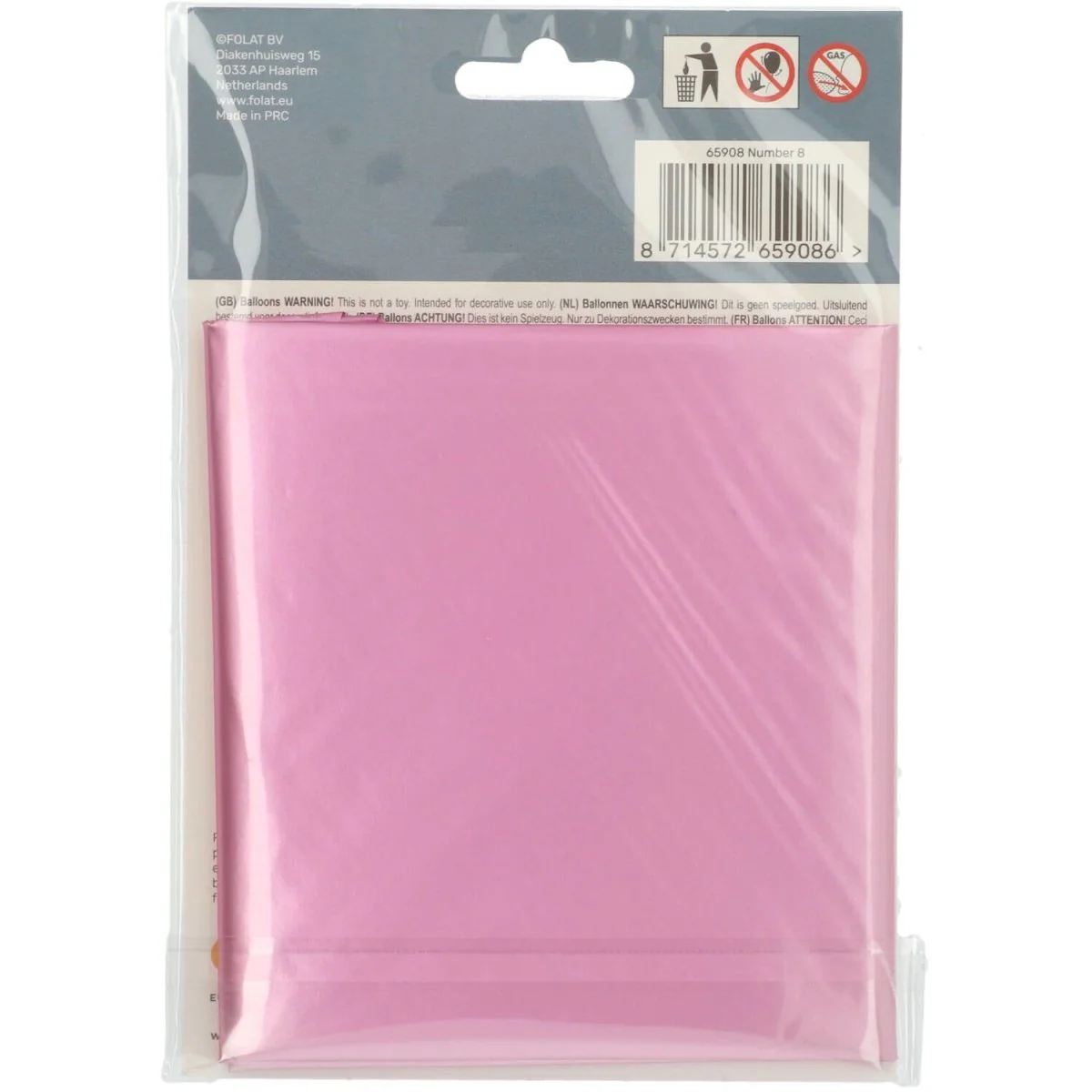 Folie Ballon Cijfer 8 Mat Roze XL 86cm leeg - Image 5