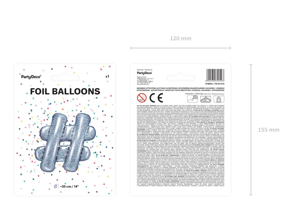 Folie Ballon Hashtag # Holografisch 35cm - Image 5