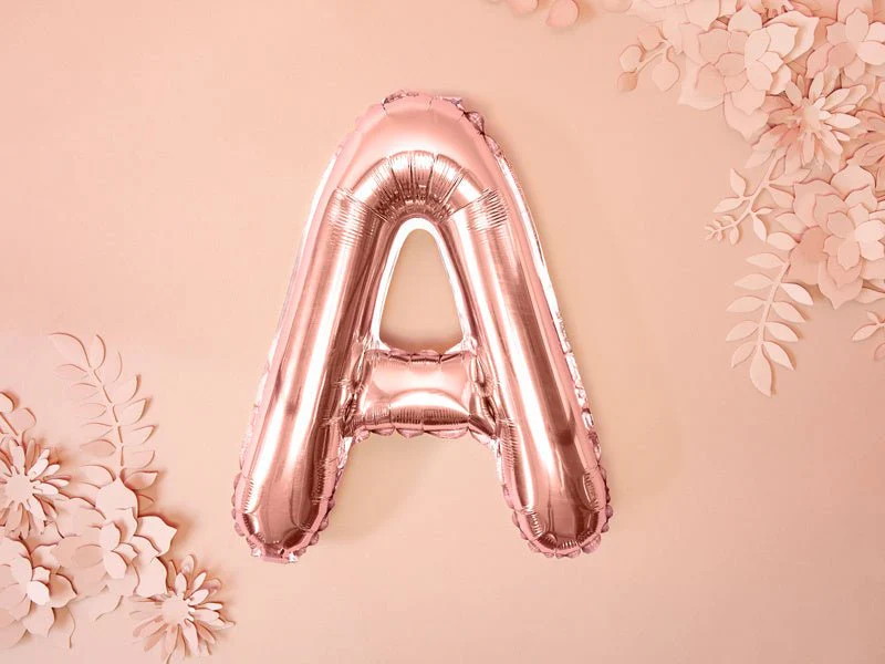 Folie Ballon Letter A Rose Goud Leeg 35cm - Image 2