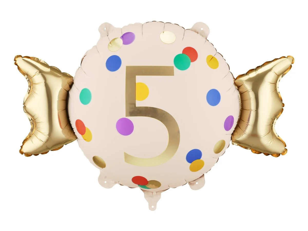 Folie Helium Ballon 5 Jaar Snoep 61cm Leeg